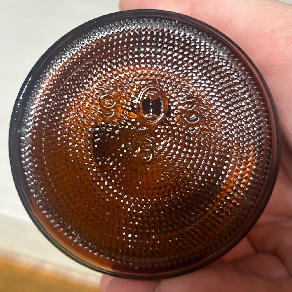 Vintage Amber Glass Jar with Lid - Picture 3 of 3